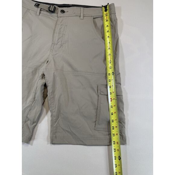 prAna Zion Stretch Cargo Shorts Men’s M Khaki Nylon Spandex Hiking Outdoor Trail - Picture 5 of 8